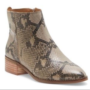 Lucky Brand Lenree almond toe snakeskin bootie